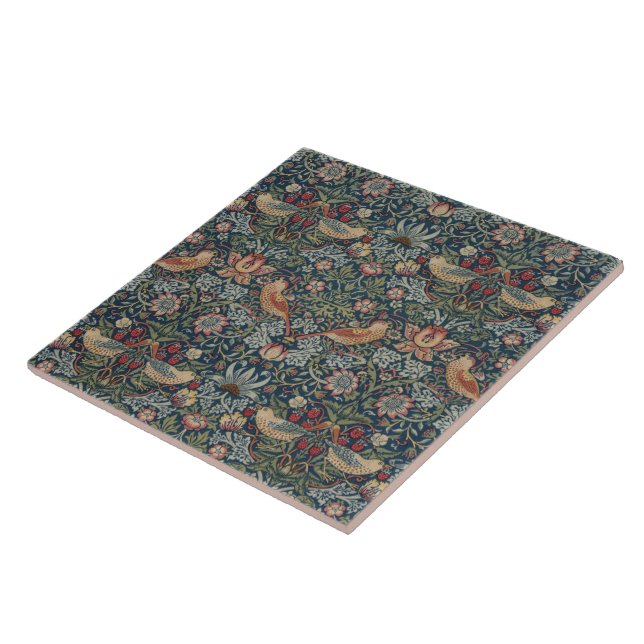 Vintage William Morris Strawberry Thief Ceramic Tile (Side)