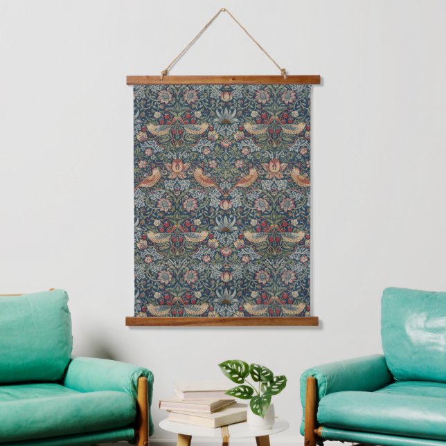 Vintage William Morris Strawberry Thief   Hanging Tapestry (Living Room)