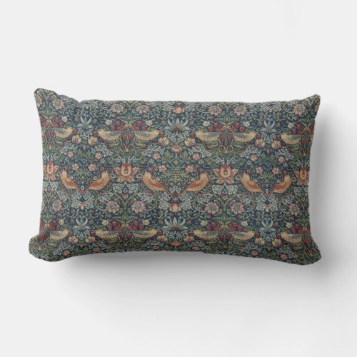 Vintage William Morris Strawberry Thief Lumbar Pillow