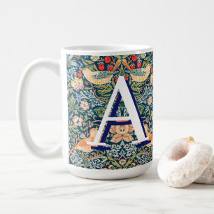 Vintage William Morris 'Strawberry Thief' Monogram Coffee Mug
