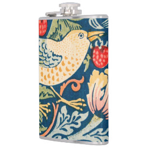 Vintage William Morris 'Strawberry Thief' Pattern Flask