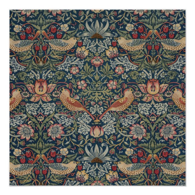 Vintage William Morris Strawberry Thief Poster (Front)