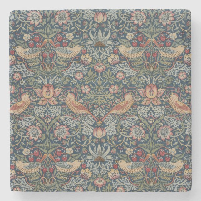 Vintage William Morris Strawberry Thief Stone Coaster (Front)
