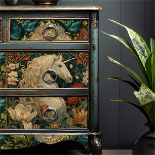 Vintage William Morris Style Art Nouveau Unicorn Tissue Paper