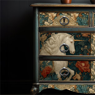 Vintage William Morris Style Unicorn Floral Tissue Paper