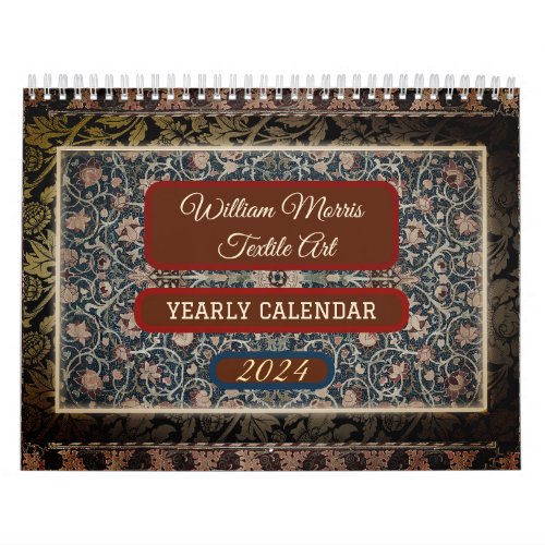 Vintage William Morris Textile Art Floral Calendar