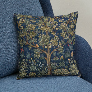 Vintage William Morris–Tree of Life  Throw Pillow