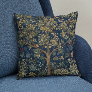 Vintage William Morris–Tree of Life Throw Pillow