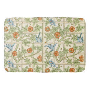 Vintage William Morris Trellis and Garden Birds Bath Mat