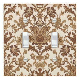 Vintage William Morris Venetian Floral Brown White Light Switch Cover