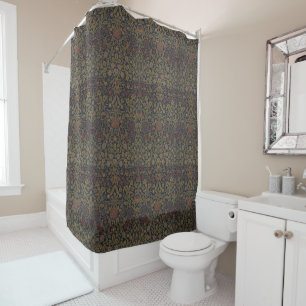 Vintage William Morris Violet and Columbine Shower Curtain
