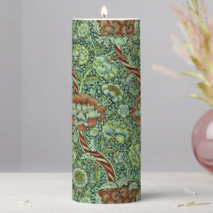 Vintage William Morris Wandle Pattern Pillar Candle