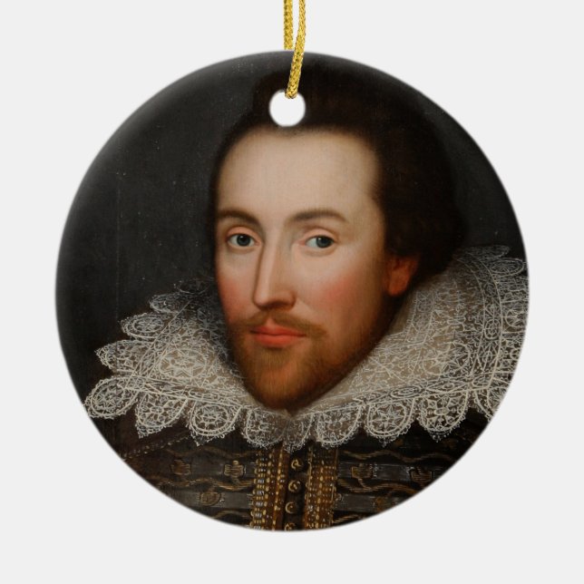 Vintage William Shakespeare Portrait Ceramic Ornament (Front)
