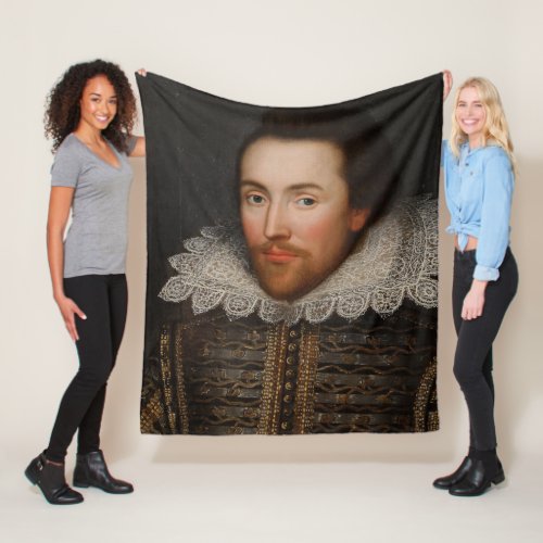 Vintage William Shakespeare Portrait Fleece Blanket