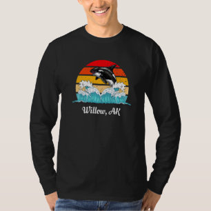 Vintage Willow AK Distressed Orca Killer Whale T-Shirt