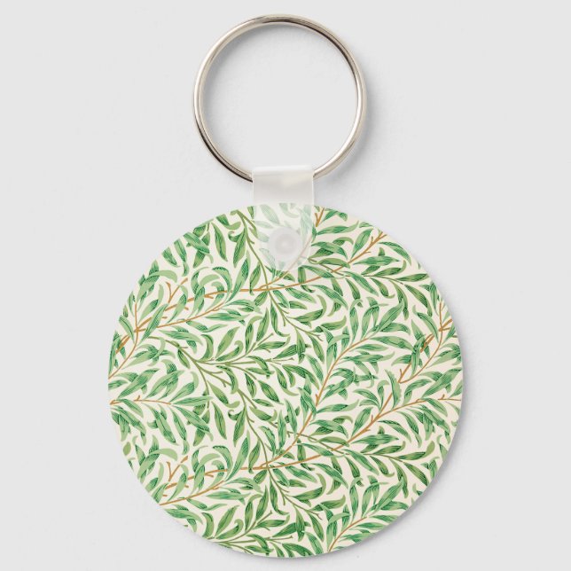 Vintage Willow Bough Ornament Illustration Keychain (Front)