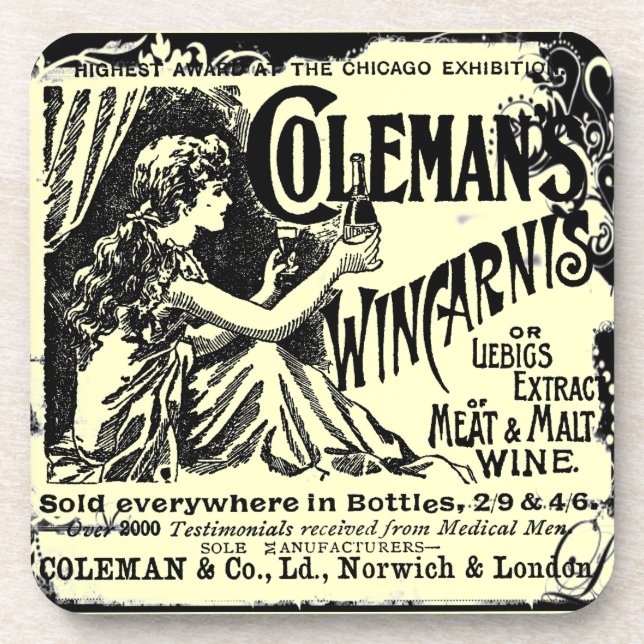 Vintage Wincarnis Tonic Ad Beverage Coaster (Front)