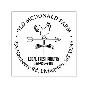 Vintage Wind Weather Vane Country Farm Logo Self-inking Stamp