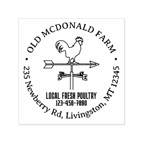 Vintage Wind Weather Vane Country Farm Logo Self_inking Stamp