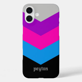 Vintage Windbreaker Color Block Darts Custom Name iPhone 16 Plus Case