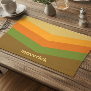 Vintage Windbreaker Color Block Darts Custom Name Cloth Placemat
