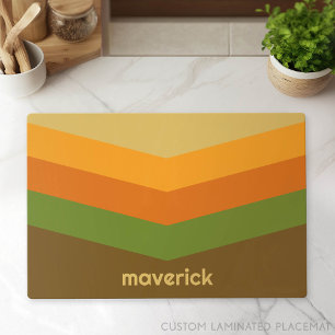Vintage Windbreaker Color Block Darts Custom Name Placemat