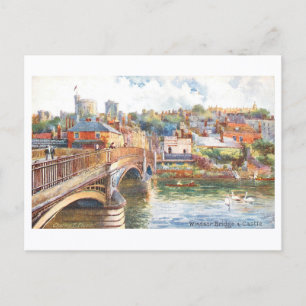 Vintage Windsor Bridge and Castle Postcard