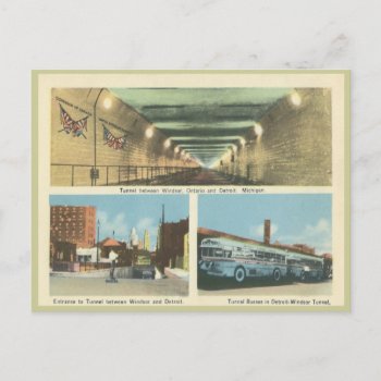 Vintage Windsor Ontario And Detroit Michigan Postcard by thedustyattic at Zazzle