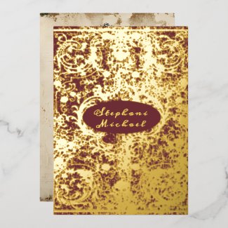 Vintage Wine and Gold Ornate Gilded Wedding
