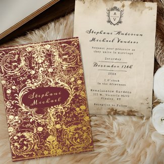 Vintage Wine and Gold Ornate Gilded Wedding