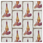 Vintage wine bottle fabric