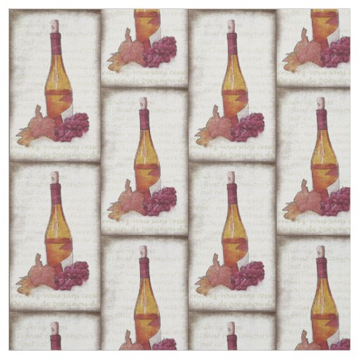 Vintage wine bottle fabric