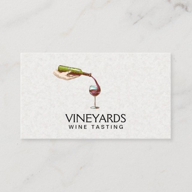Vintage Wine Bottle Pour Business Card (Front)
