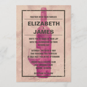 Vintage Wine Bottle Wedding Invitations