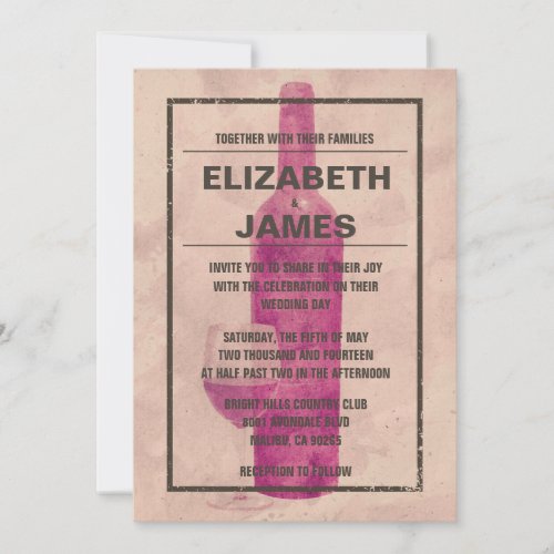 Vintage Wine Bottle Wedding Invitations