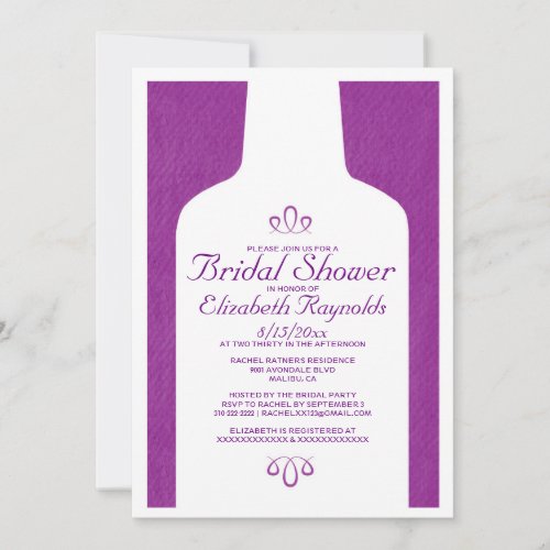 Vintage Wine Bottles Bridal Shower Invitations