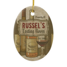 Vintage Wine Bottles Personalized Ornament