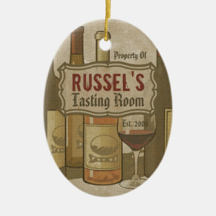 Vintage Wine Bottles Personalized Ornament