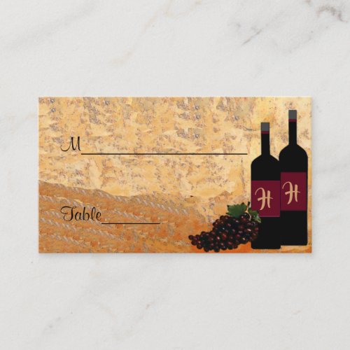Vintage Wine Bottles Place Card Table Number 