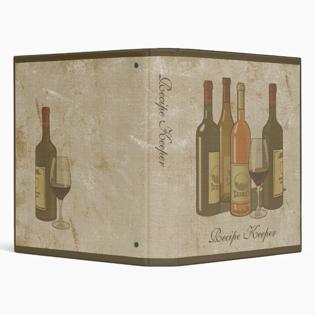 Vintage Wine Bottles Recipe Binder (Background)