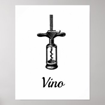 Vintage Wine Corkscrew Vino Art Print by stuffforeveryone at Zazzle