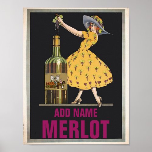 Vintage Wine edit text Poster