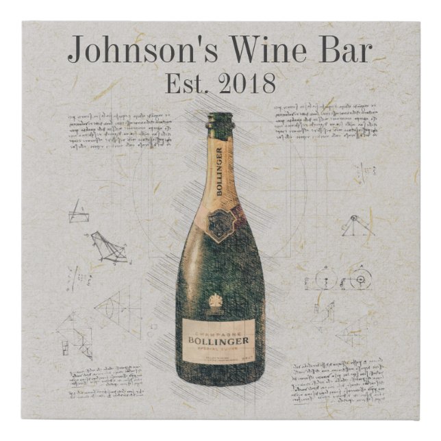 Vintage Wine Faux Canvas Print (Front)