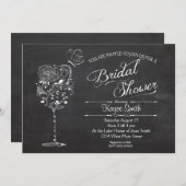 Vintage Wine Glass Bridal Shower INvitation (Front/Back)