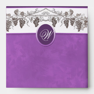 Vintage wine grape colored envelope