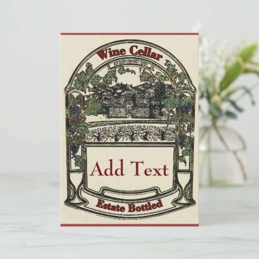 Vintage Wine Label, add text (Standing Front)