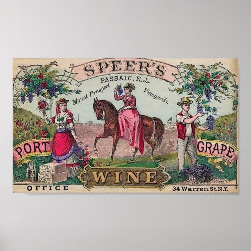 Vintage Wine Label Poster