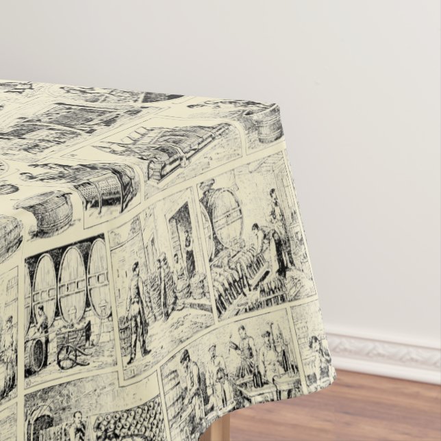 Vintage Wine Making Vineyard Pattern Tablecloth (In Situ)
