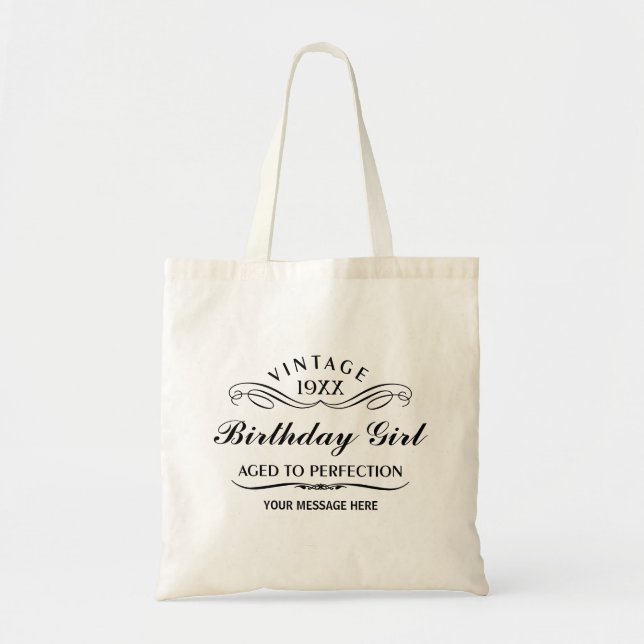 Vintage Wine Person Funny Birthday Gift Bag (Front)