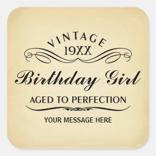 Vintage Wine Person Funny Birthday Sticker